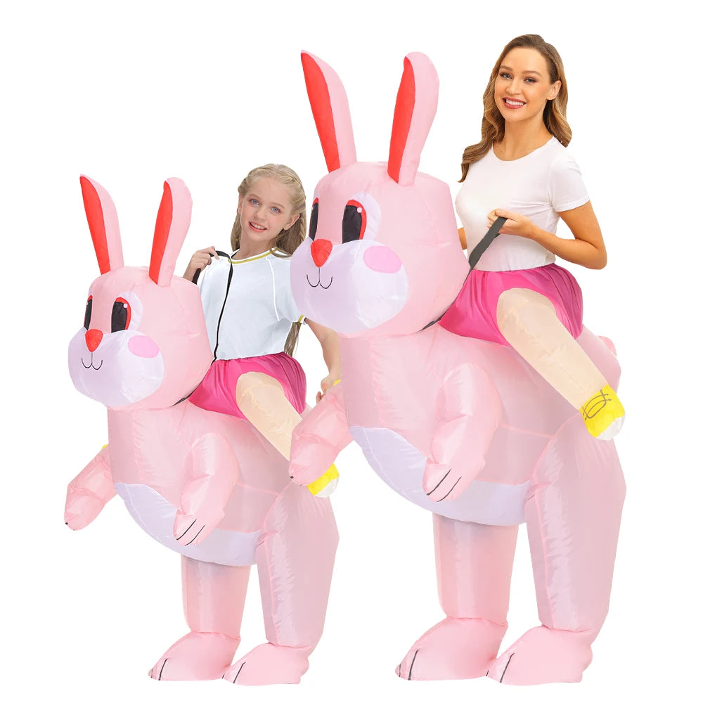 New Adult Kids Bunny RabbitAnime Inflatable Costumes Easter Cosplay Costume Halloween Purim Party Role Play Disfraz