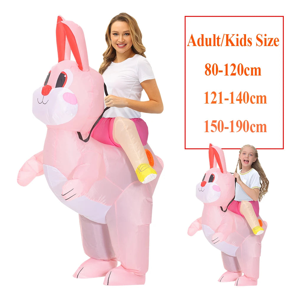 New Adult Kids Bunny RabbitAnime Inflatable Costumes Easter Cosplay Costume Halloween Purim Party Role Play Disfraz